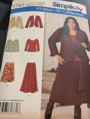 Simplicity Pattern 1761 Khaliah Ali Plus Size Sewing Pattern Jacket Top Skirt